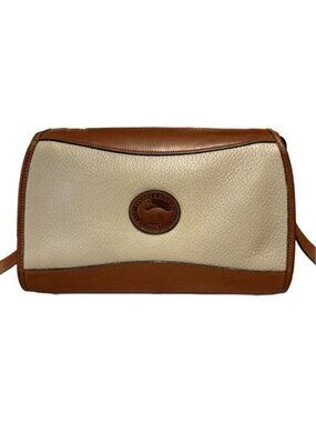 Dooney & Bourke Vintage Pebbled Leather creme & tan leather